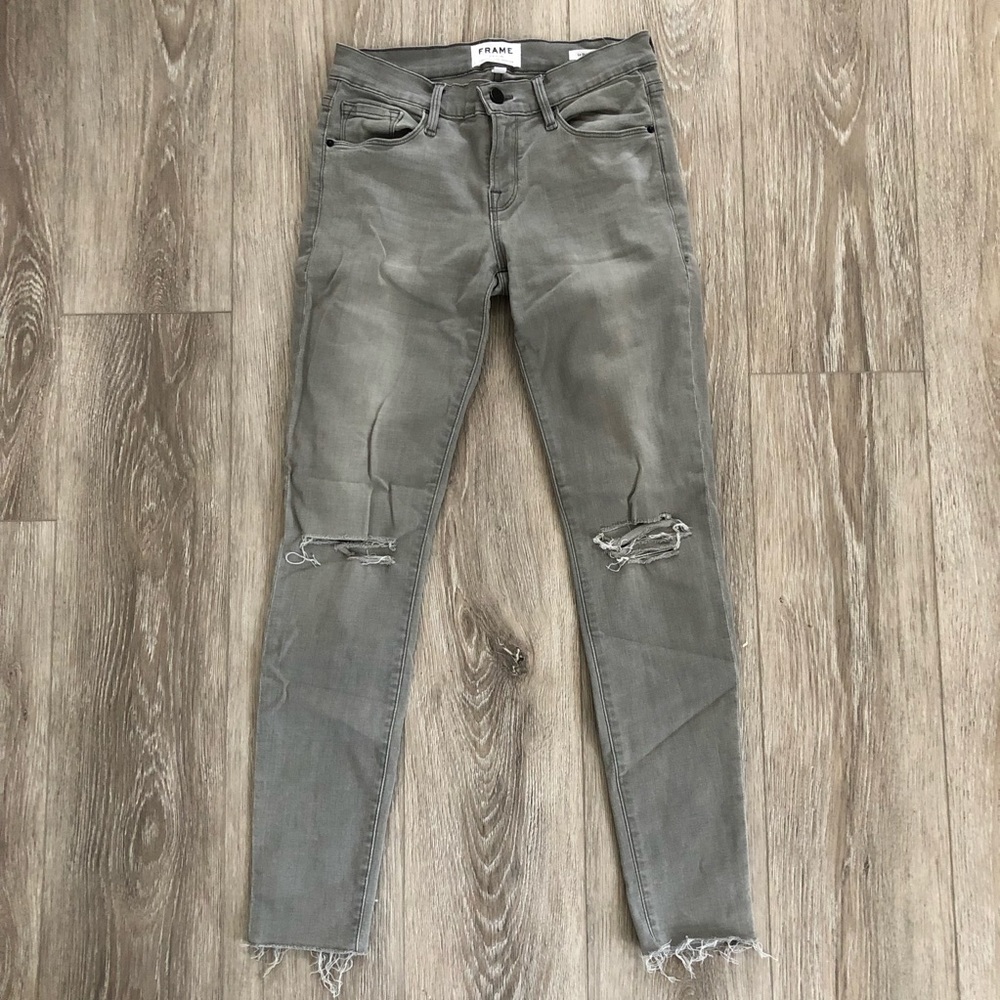 Frame Light Grey Le Skinny De Jeanne Jeans